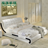 真皮床品牌家具床1.5米1.8米现代简约榻榻米皮床真皮床软床双人床