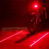 山地自行车激光尾灯单车防水安全LED警示灯5LED尾灯骑行装备配件