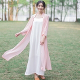 2016夏季中国风新款女装 纯白色棉麻文艺吊带民族风连衣裙长裙女