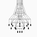 设计师北欧时尚创意个性现代简约艺术大型客厅复式楼led线条吊灯