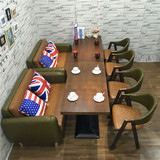 新款北欧实木奶茶甜品店茶西餐厅咖啡厅桌椅酒吧卡座沙发桌椅组合