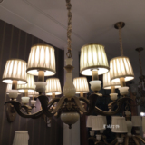 品牌全铜美式客厅卧室玉石吊灯 新中式欧式简欧美式乡村复古吊灯