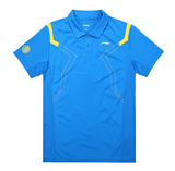 正品李宁男款羽毛球短袖上衣APLH035-1蓝，-2桔色。实体同步销售