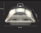 酱菜盖带罩自助餐盘双层面包水果点心展示带托盘PC透明食物盖架子