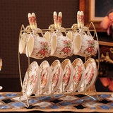 欧式咖啡杯碟子套装高档创意咖啡杯陶瓷英式下午茶茶具带碟子勺子