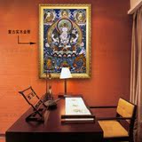 民族唐卡装饰画释迦摩尼菩萨现代中式挂画酒店宾馆壁画玄关有框画