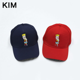 KIM韩版卡通公仔鸭舌帽男女棒球帽逛街湾檐遮阳帽嘻哈刺绣