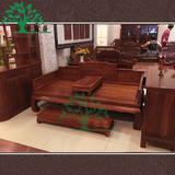 红木家具 小叶红檀山水罗汉床中式实木组合孔雀罗汉床三件套特价