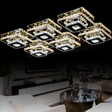 水晶长方形正大气小客厅现代风格家装主材LED吸顶灯卧室豪华遥控