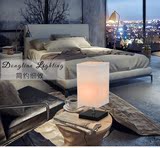 LED现代简约卧室台灯欧式温馨床头灯创意木艺布调光书房白炽灯