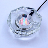 水晶LED发光底座七彩灯座 水晶琉璃水母工艺品插电底座