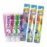 日本代购花王婴幼儿防蛀牙膏3支6-12岁儿童牙刷3支套装