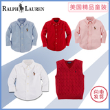 现货 美国正品代购Ralph Lauren拉夫劳伦男童纯棉春秋长袖衬衫