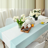 棉麻桌布布艺电视柜餐桌垫布艺长方形台布茶几桌布书桌布哗纯蓝色