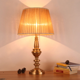美式全铜台灯 欧式豪华别墅客厅卧室纯铜台灯高端会所装饰台灯具