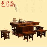 明清茶桌椅组合南榆木功夫茶桌茶台桌实木仿古中式家具上下茶桌台