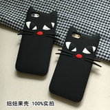 正品代购baby同款黑猫6s手机壳iPhone7Plus保护套硅胶全包苹果5se