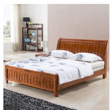 时尚中式实木床橡木床双人床儿童床单人床1.2米1.5米1.8米简约 床