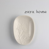 zara home陶瓷皂盒 浮雕香皂架肥皂盒 创意皂盒面膜碟子 2个包邮