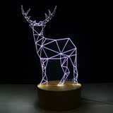 3D创意灯 梅花鹿LED灯 小鹿光感灯 生日礼物护眼灯 小夜灯具灯饰
