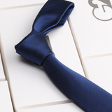 G2000男士领带 男商务正装真丝韩版窄款6cm深蓝色结婚领带包邮女