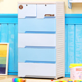 英伦风儿童衣物柜抽屉式收纳柜卡通塑料宝宝衣柜婴儿储物整理柜子