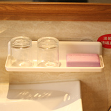 日本强力双吸盘香皂盒吸墙皂盒壁挂式方形皂盘皂碟吸墙置物架