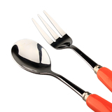 304不锈钢勺子筷子叉子陶瓷便携餐具盒套装 学生餐具三件套