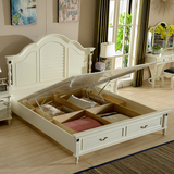 美式乡村实木床现代高档1.8米家具床白色双人床1.5m高箱储物床