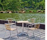 休闲铝木桌椅 户外铝合金会议桌椅 公园花园园林桌椅 餐厅椅批发
