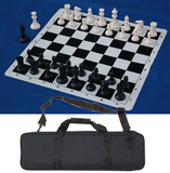 斯汤顿标准国际象棋（含4后）棋子+硅胶棋盘+棋袋 好评返现8元