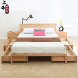 日式红橡木环保床 纯实木床 现代简约床 北欧宜家床 特价厂家直销