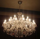 欧式蜡烛水晶吊灯现代LED客厅灯创意简约餐厅卧室书房吸吊两用灯