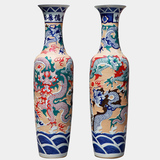 景德镇陶瓷器 手工雕刻龙纹落地大花瓶 1.6米2米 家居装饰品摆设