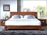 纯榆木实木双人床简约现代储物柜可定制高箱床全实木1.5 1.8米床