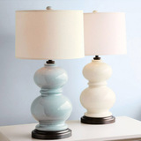 美式葫芦陶瓷台灯创意床头卧室台灯客厅简约蓝色台灯
