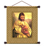 欧式卷轴画圣诞装饰画挂画圣经画像圣像肖像耶稣基督牧羊好牧人3