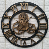 挂钟欧式客厅现代复古艺术创意齿轮时钟简约个性家居酒吧装饰钟表