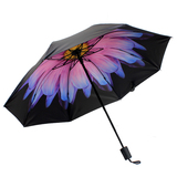 韩国创意黑胶太阳伞防晒防紫外线遮阳伞晴雨伞两用折叠女士三折伞