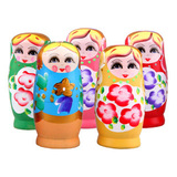 五层俄罗斯套娃 儿童益智木质玩具 许愿娃娃 五福临门装饰品