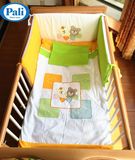 外贸婴儿床床围四件套欧洲婴儿床上用品套件春夏纯棉婴儿床围床单