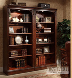 实木美式书柜组合书架书柜无门书橱简易现代收纳单个书柜