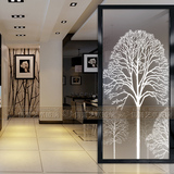 精美现代抽象装饰隔断艺术玻璃屏风墙玄关厕所门过道走廊幸福树