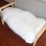 纯羊毛地毯客厅地垫 卧室床边毯沙发垫整张羊皮白色皮毛一体定做