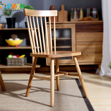 北欧实木温莎椅 美式乡村餐椅 白橡木餐椅欧式 时尚简约家用餐椅