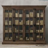新品实木书柜美式实木储物柜陈列柜饰品收纳展示柜家用书橱书架