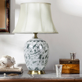 中式陶瓷台灯床头灯温馨手工彩绘花鸟美式古典客厅装饰大厅装饰
