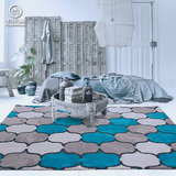 欧式简约地中海沙发茶几大地毯 现代客厅卧室床边长方形绒面地垫