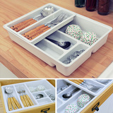 韩国进口抽屉收纳盒塑料餐具整理盒 厨房筷子盒橱柜置物盒储物盒