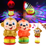 新品 发光电动灯笼彩虹圈音乐卡通猴子满天星创意儿童礼玩具批发